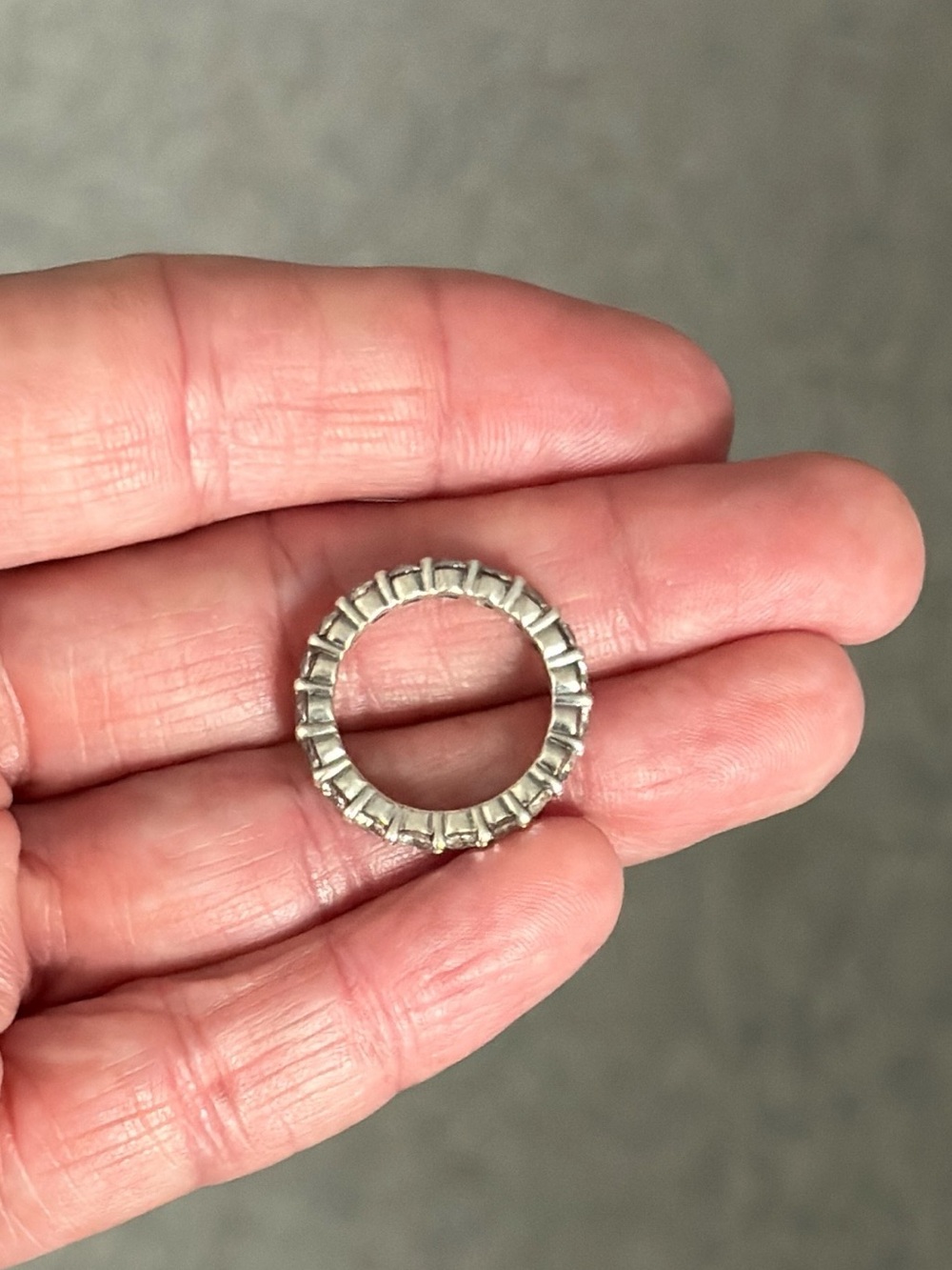 Silver CZ Eternity Band Ring Size 4.25 - Picture 2 of 3
